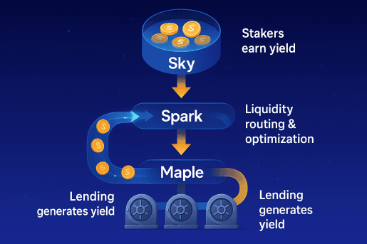 The Sky-Spark-Maple Ecosystem: A New Era in DeFi Integration